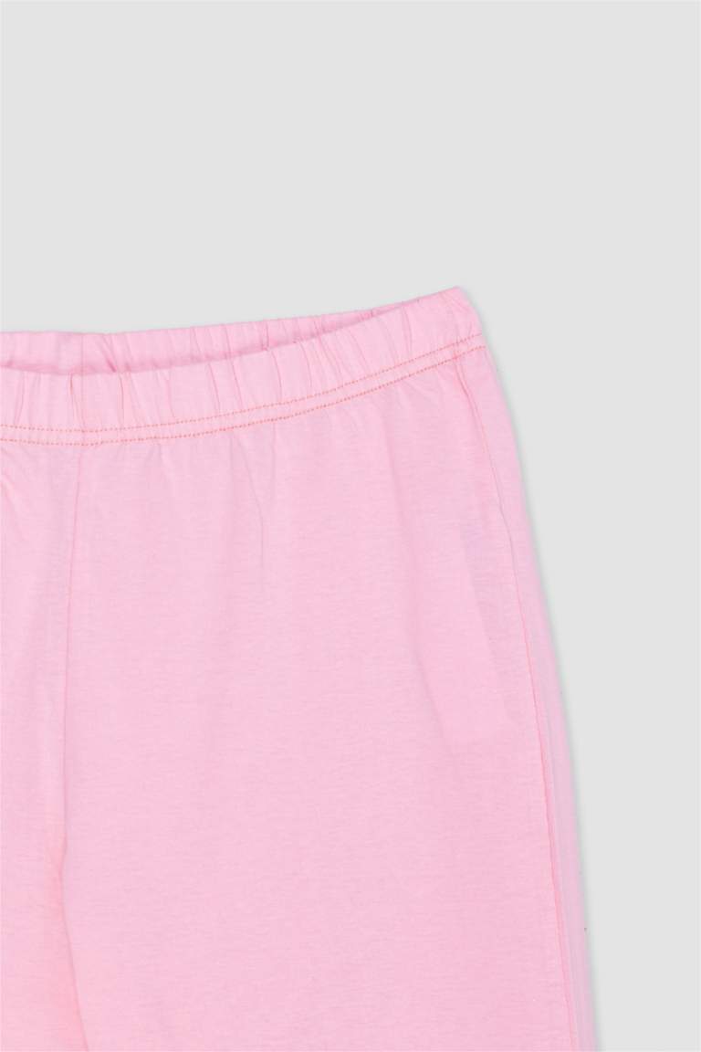 طقم بيجاما بناتي بينك قصة عادية من Fall in Love - قطعتين