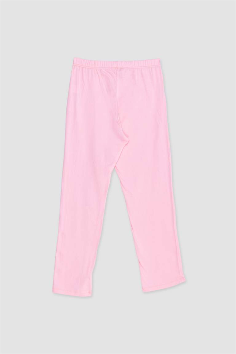 طقم بيجاما بناتي بينك قصة عادية من Fall in Love - قطعتين