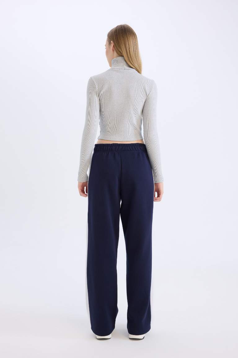 Regular Fit Kalın Eşofman Altı Beli Lastikli Basic Düz Geniş Bol Paça