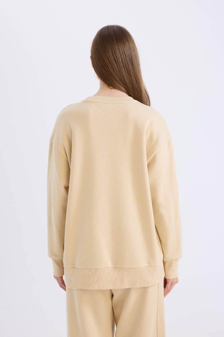 Relax Fit Soft Furry Thick Fabric Sweatshirt Tunic