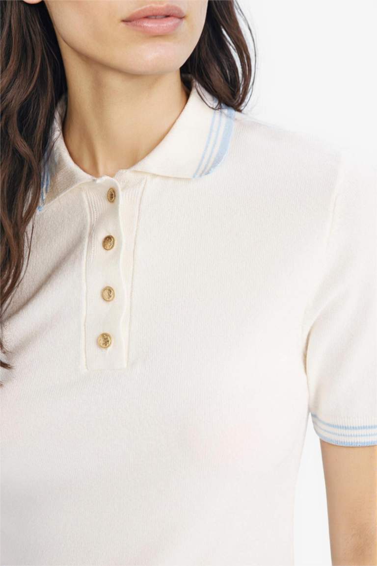 Slim Fit Polo Neck Basic Knitwear Pullover