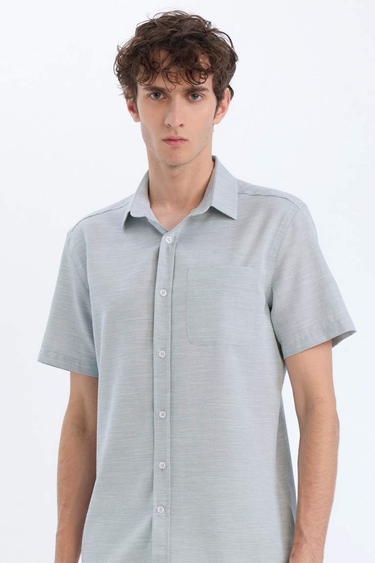 Modern Fit Polo Collar Short Sleeve Shirt