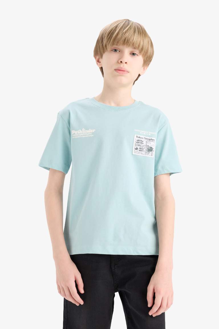 Boy Printed Crew Neck Short Sleeve T-Shirt