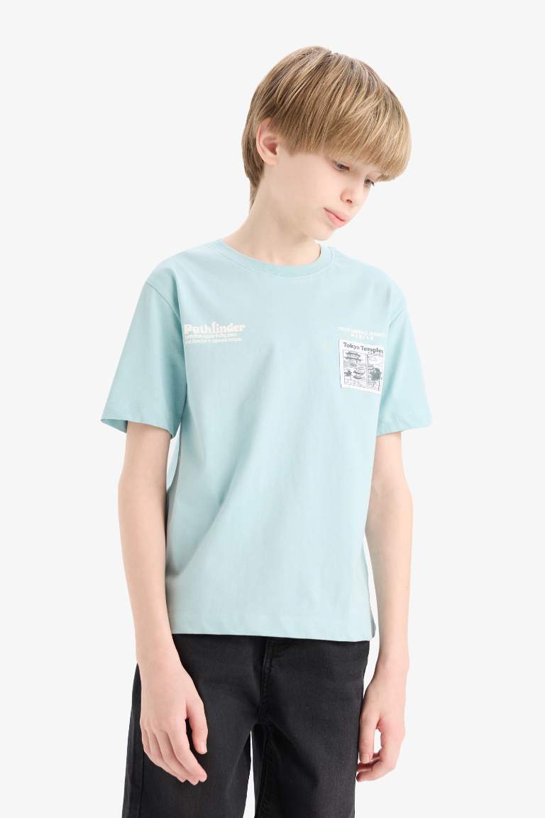 Boy Printed Crew Neck Short Sleeve T-Shirt