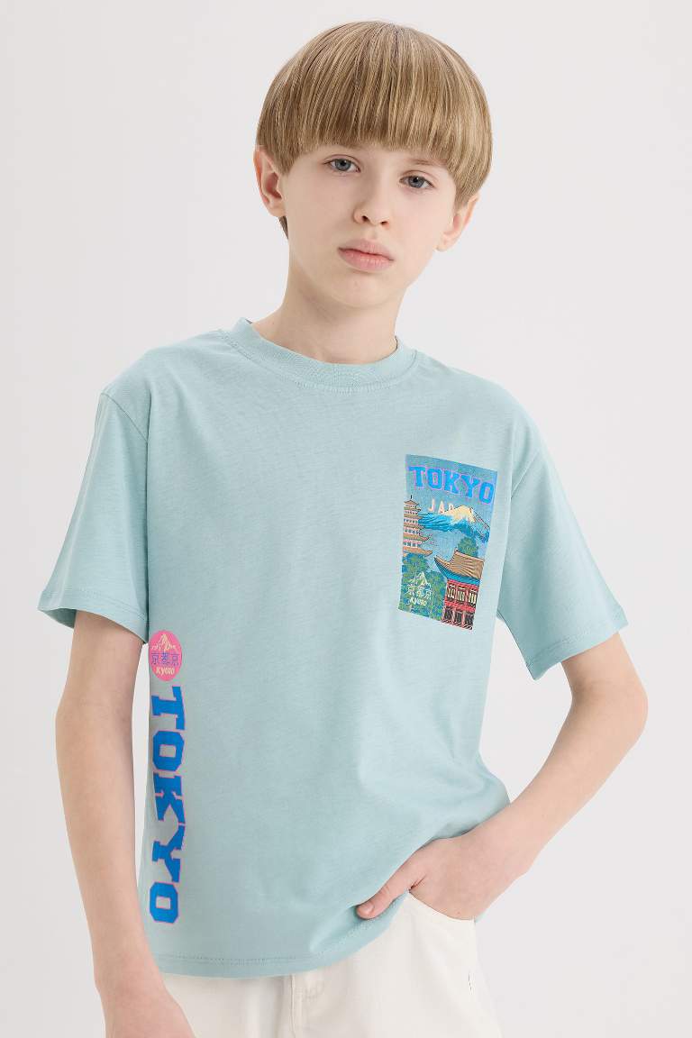 Boy Regular Fit Printed Crew Neck T-Shirt