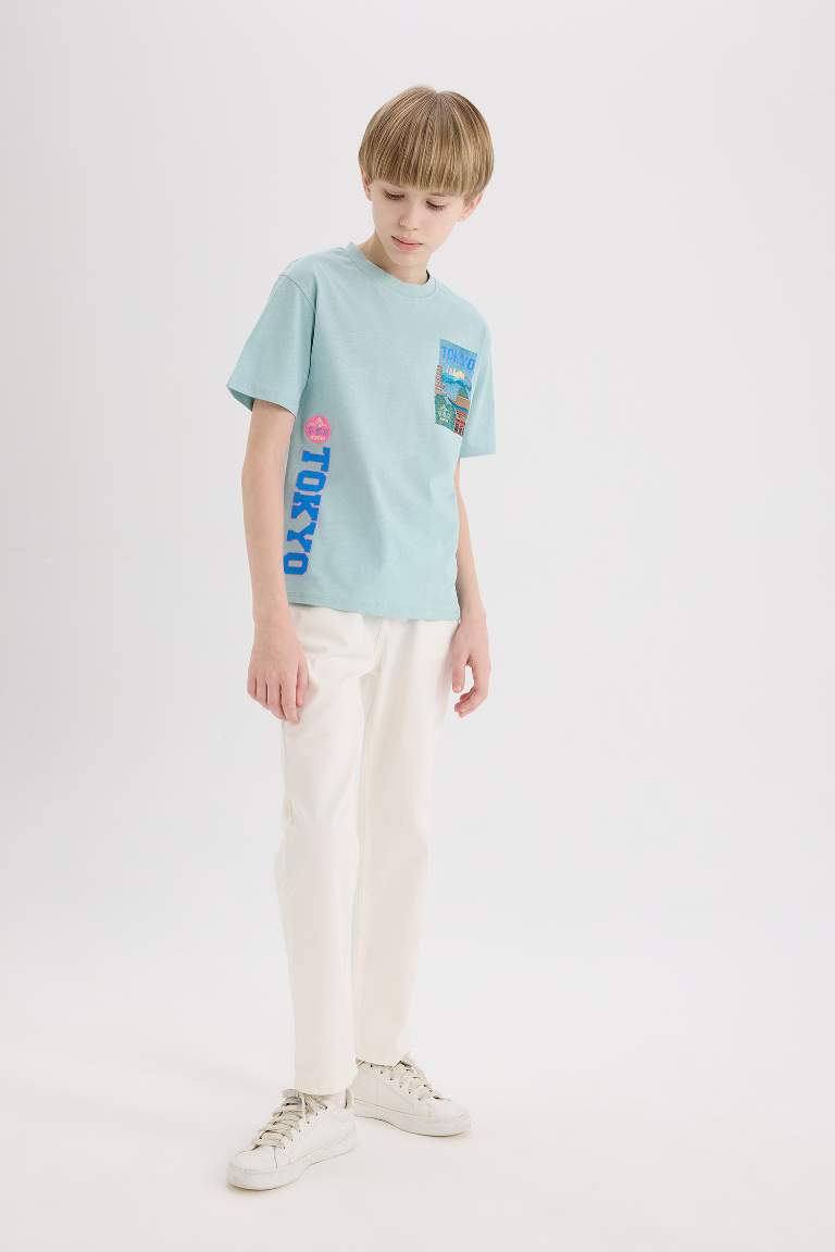 Boy Regular Fit Printed Crew Neck T-Shirt