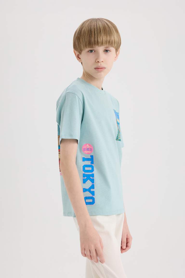 Boy Regular Fit Printed Crew Neck T-Shirt