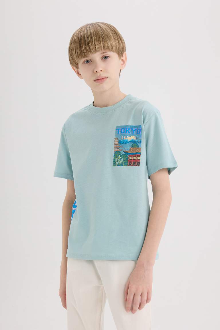 Boy Regular Fit Printed Crew Neck T-Shirt