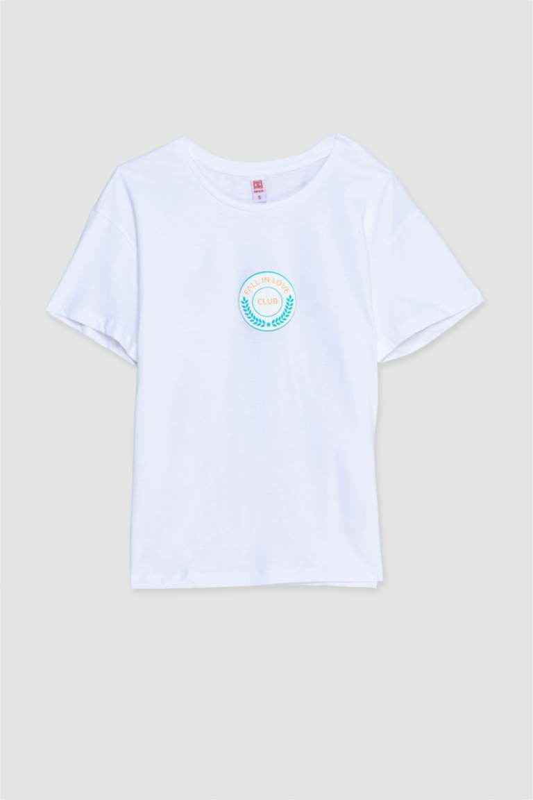 طقم بيجاما أخضر قصة عادية نص كم من Fall in Love - قطعتين