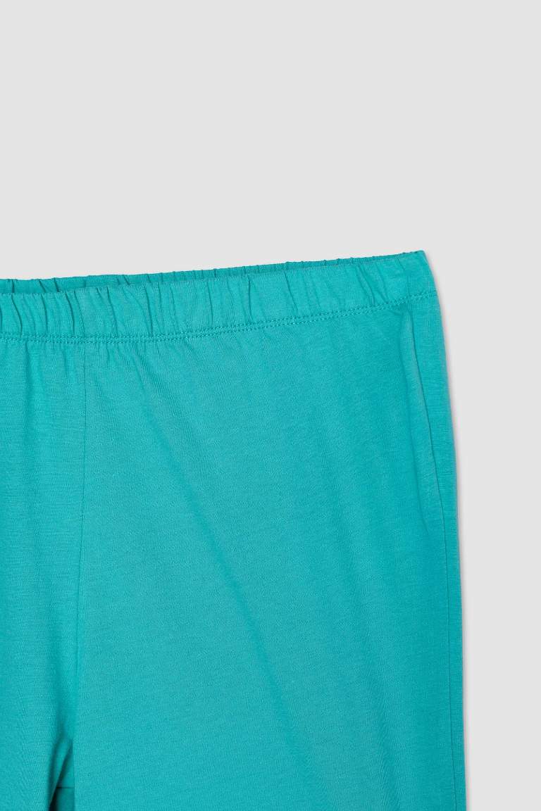 طقم بيجاما أخضر قصة عادية نص كم من Fall in Love - قطعتين