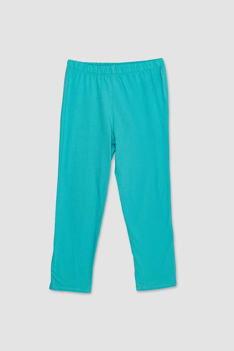 طقم بيجاما أخضر قصة عادية نص كم من Fall in Love - قطعتين