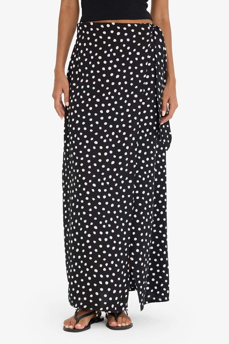 A Cut Printed Mini Skirt
