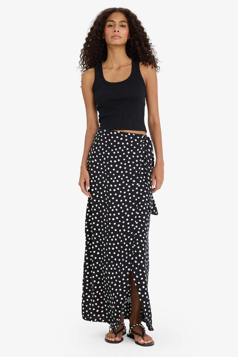 A Cut Printed Mini Skirt