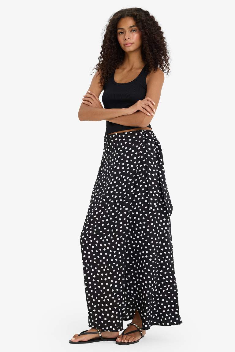 A Cut Printed Mini Skirt