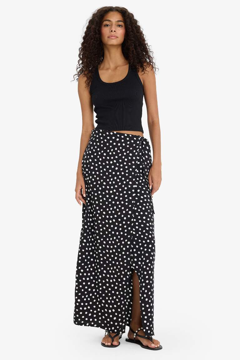 A Cut Printed Mini Skirt