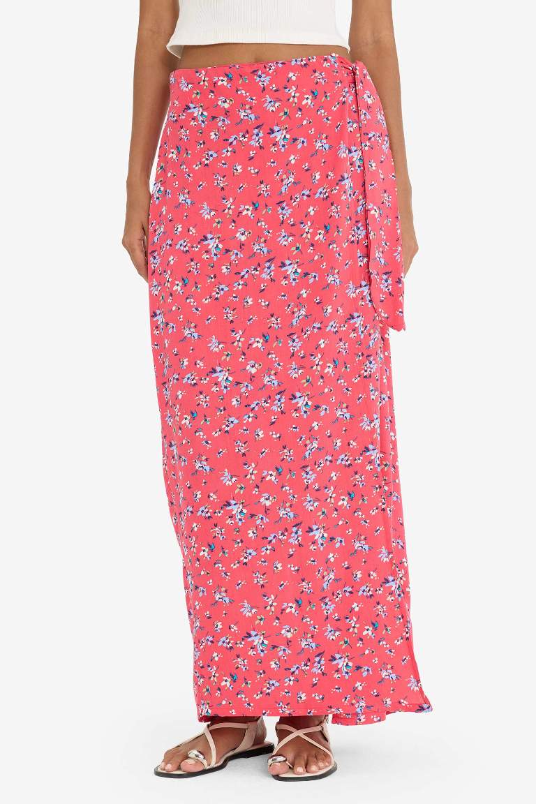 A Cut Printed Mini Skirt