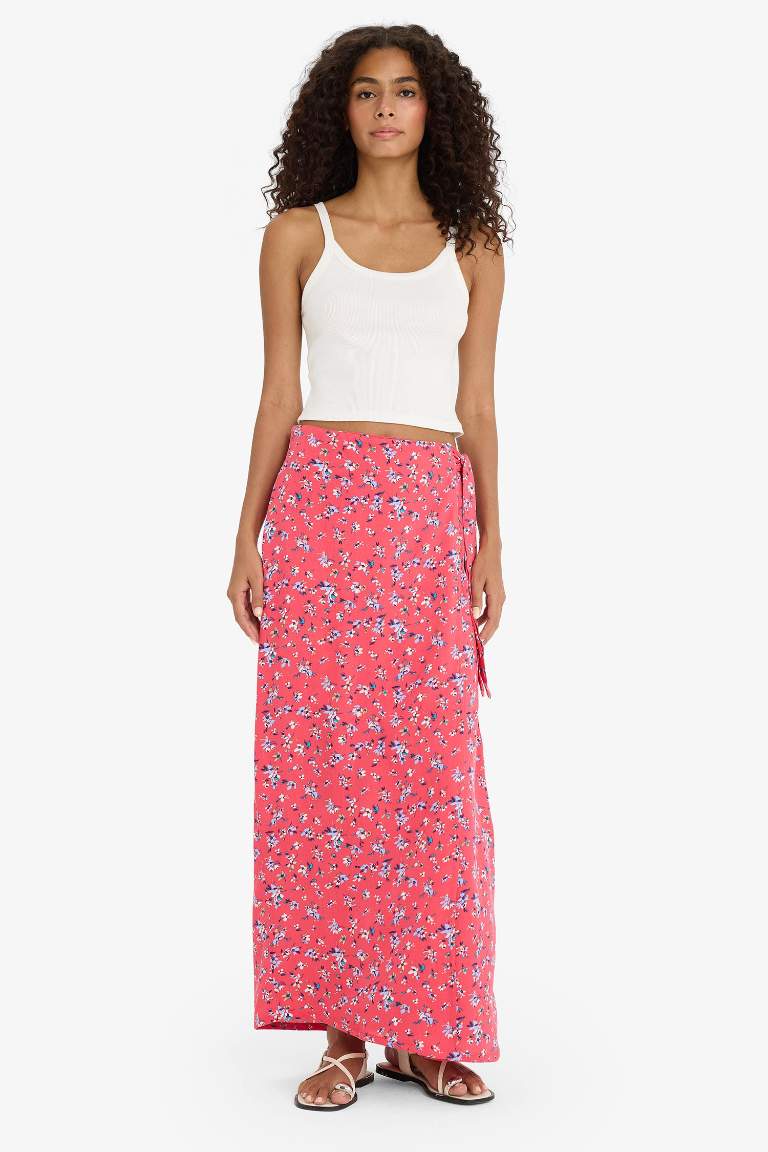 A Cut Printed Mini Skirt