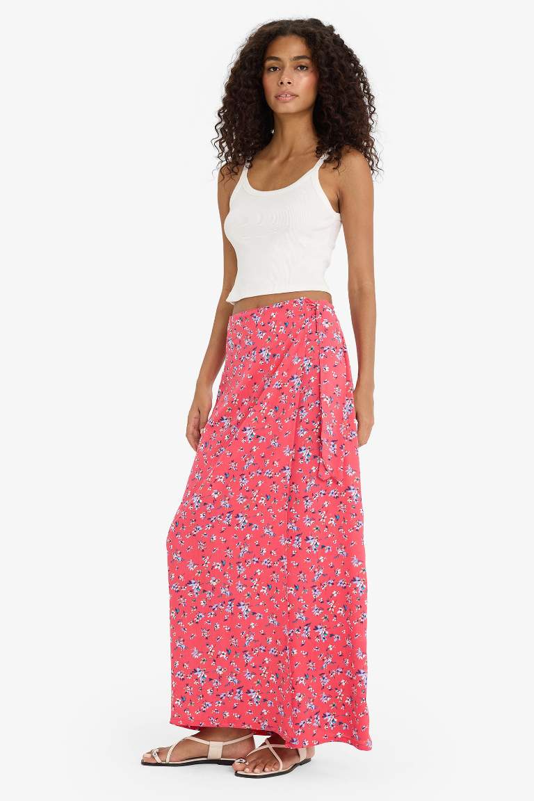 A Cut Printed Mini Skirt