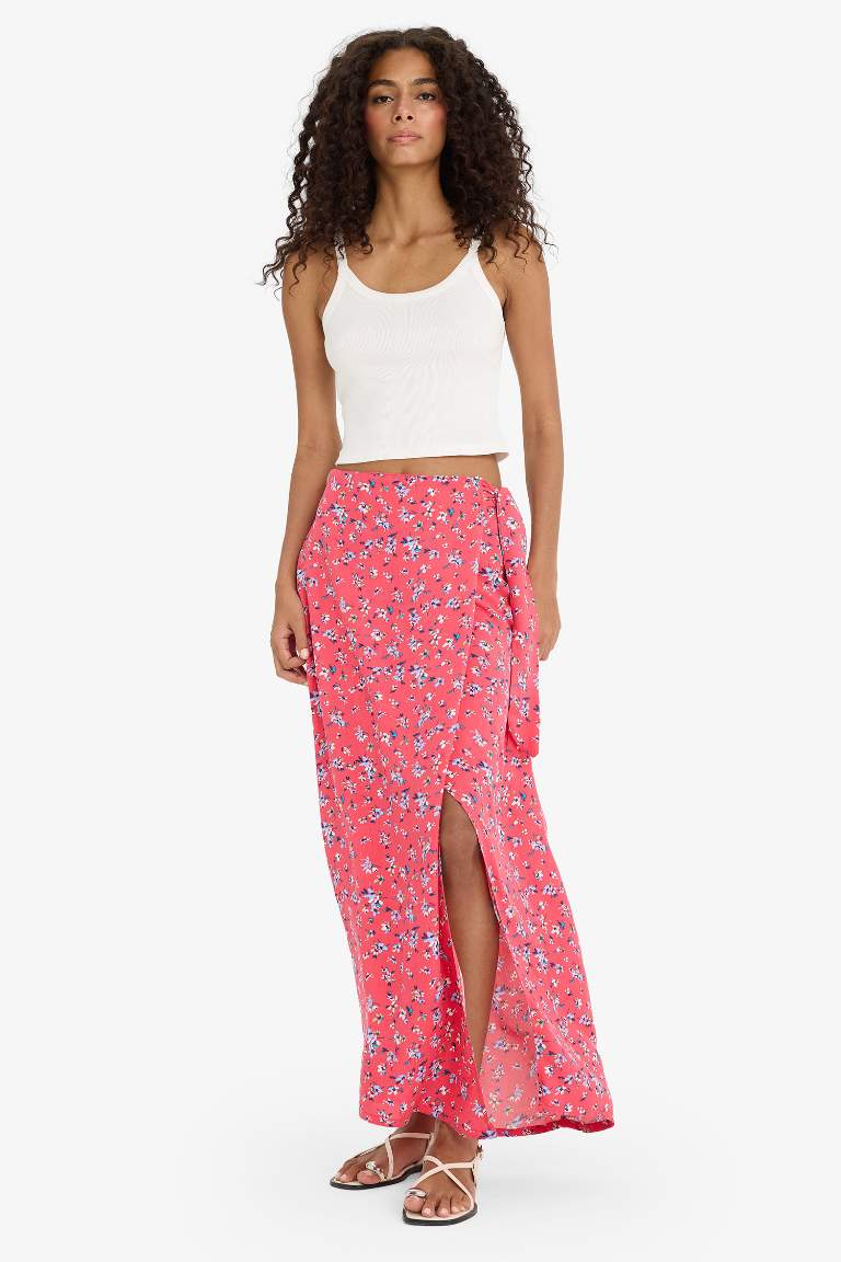 A Cut Printed Mini Skirt