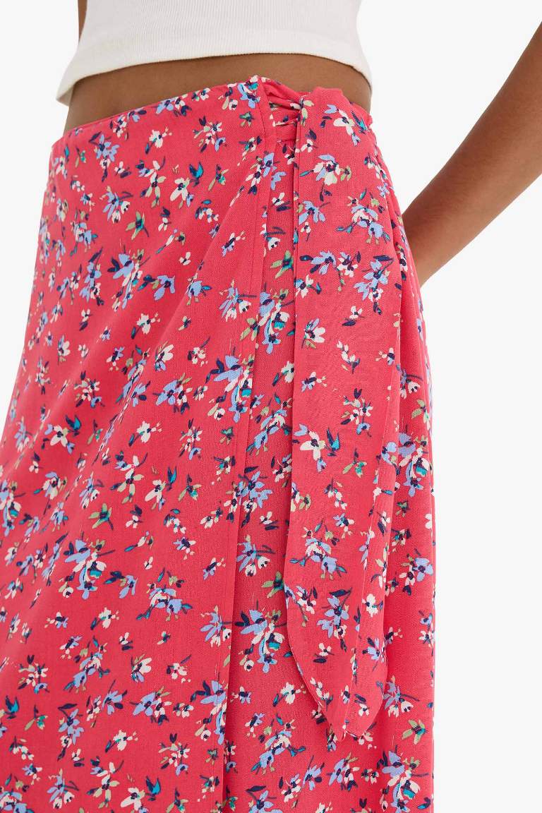 A Cut Printed Mini Skirt