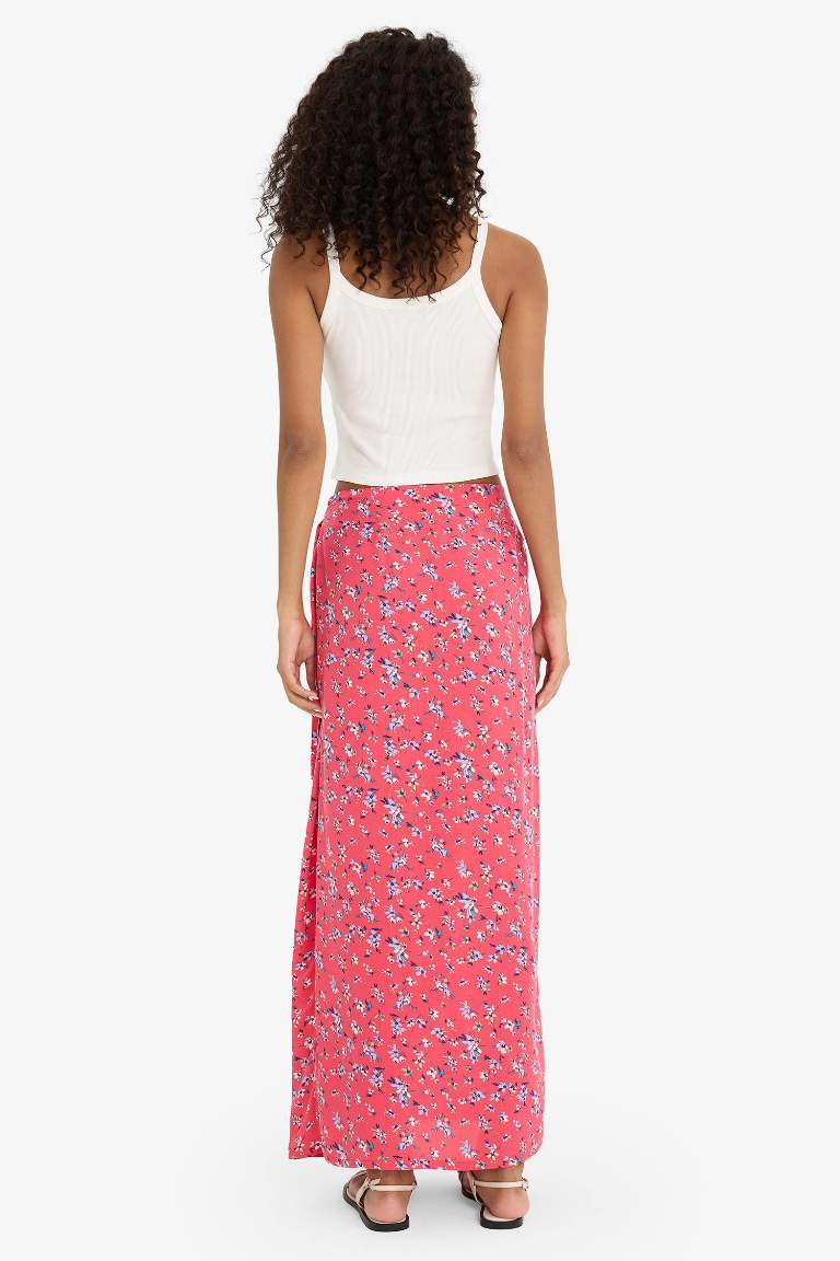 A Cut Printed Mini Skirt