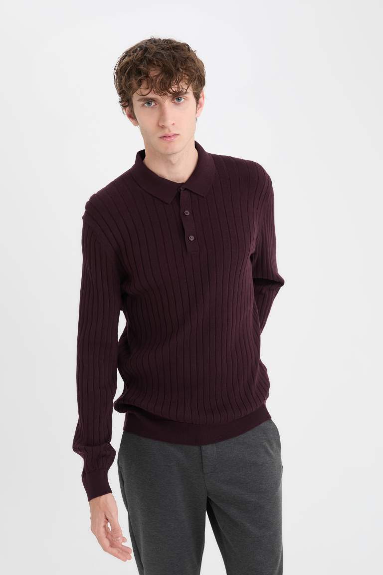 Standard Fit Polo Collar Knitwear Pullover