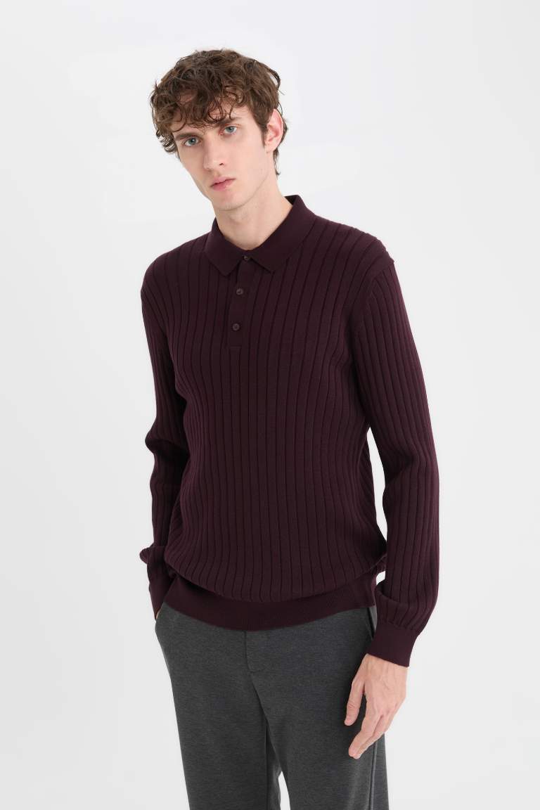 Standard Fit Polo Collar Knitwear Pullover