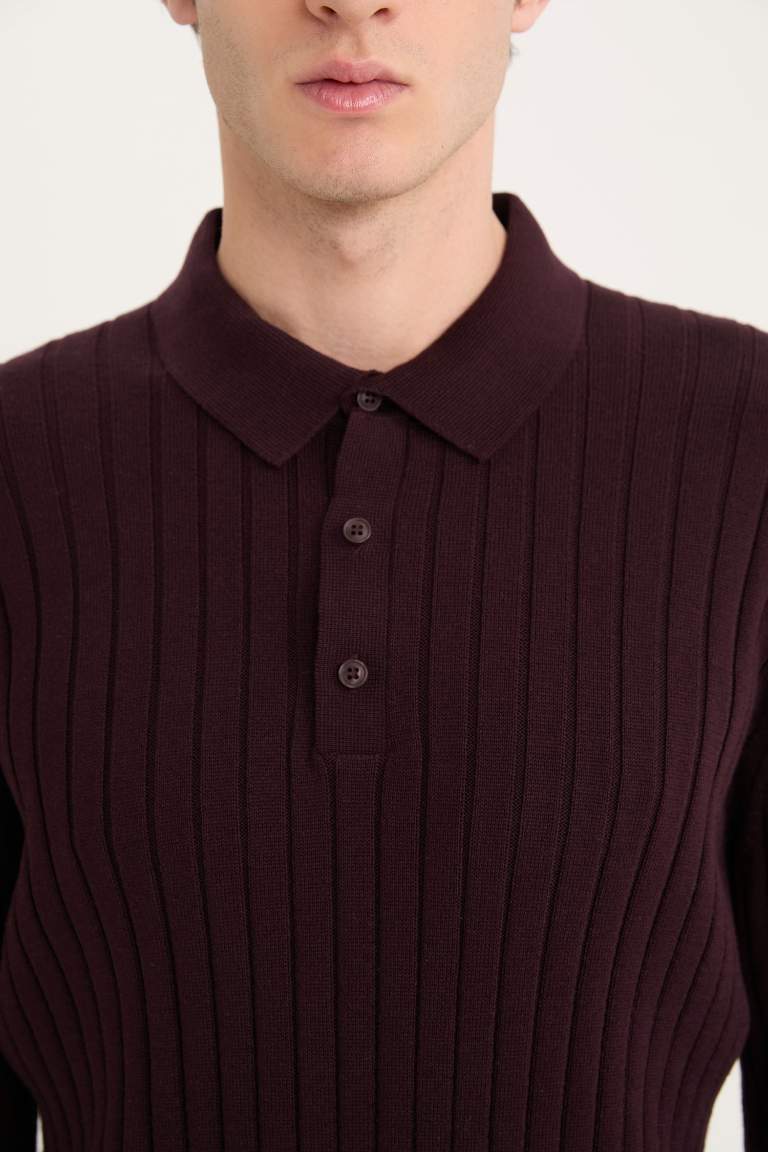 Standard Fit Polo Collar Knitwear Pullover