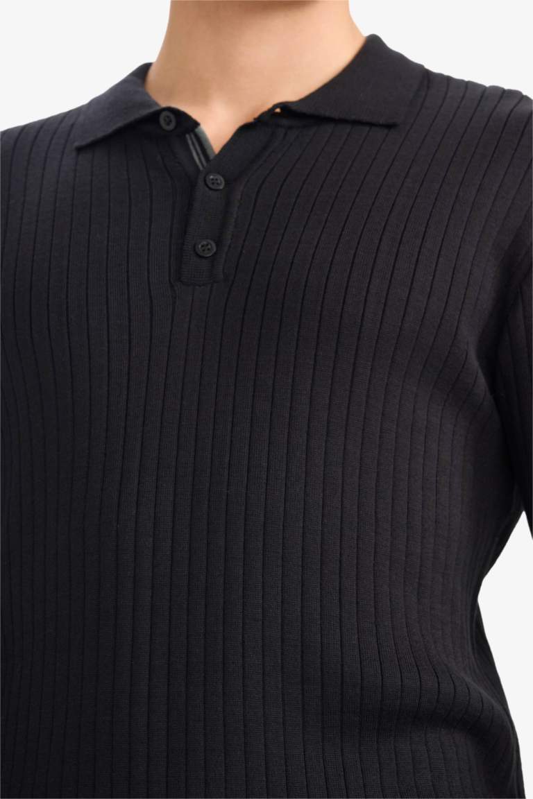 Standard Fit Polo Collar Knitwear Pullover