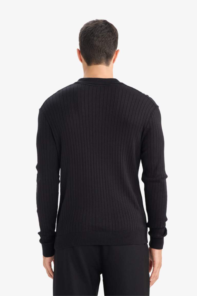 Standard Fit Polo Collar Knitwear Pullover