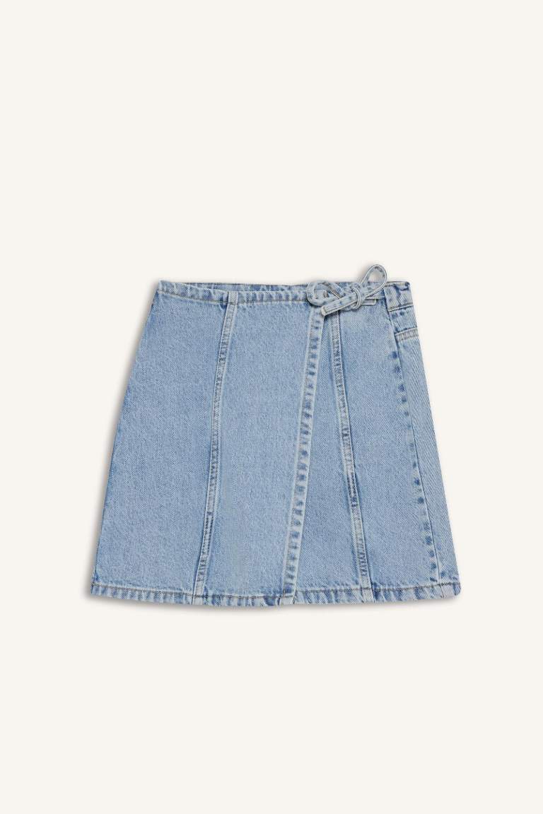 Girl Cotton Denim Skort
