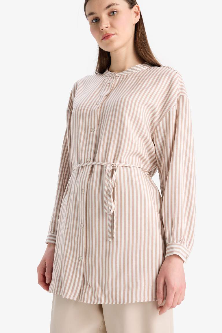 Relax Fit Striped Long Sleeve Tunic