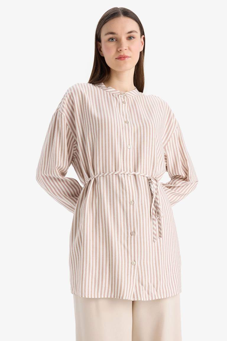 Relax Fit Striped Long Sleeve Tunic