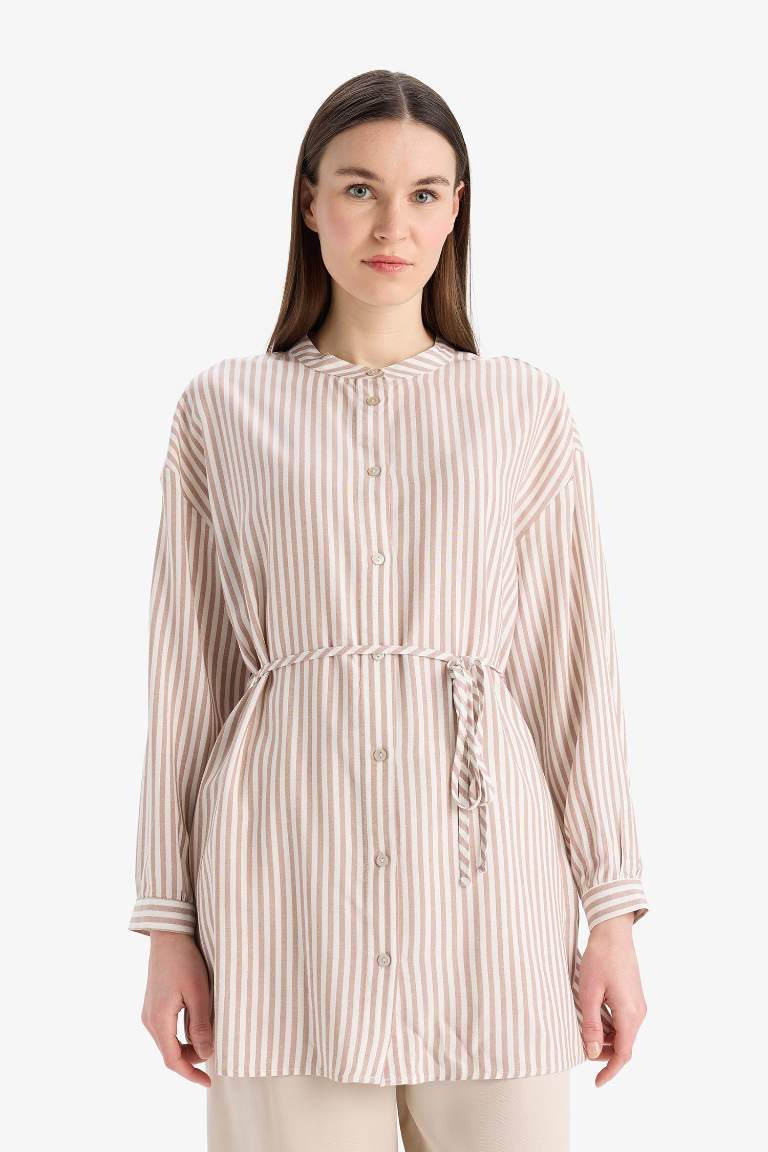 Relax Fit Striped Long Sleeve Tunic