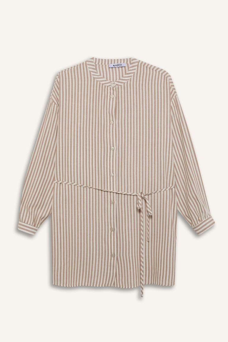 Relax Fit Striped Long Sleeve Tunic