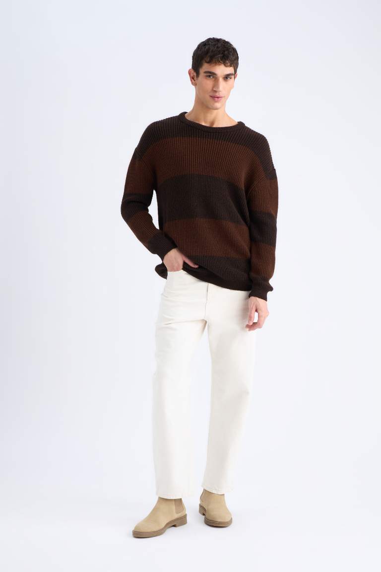 Oversize Fit Crew Neck Knitwear Pullover