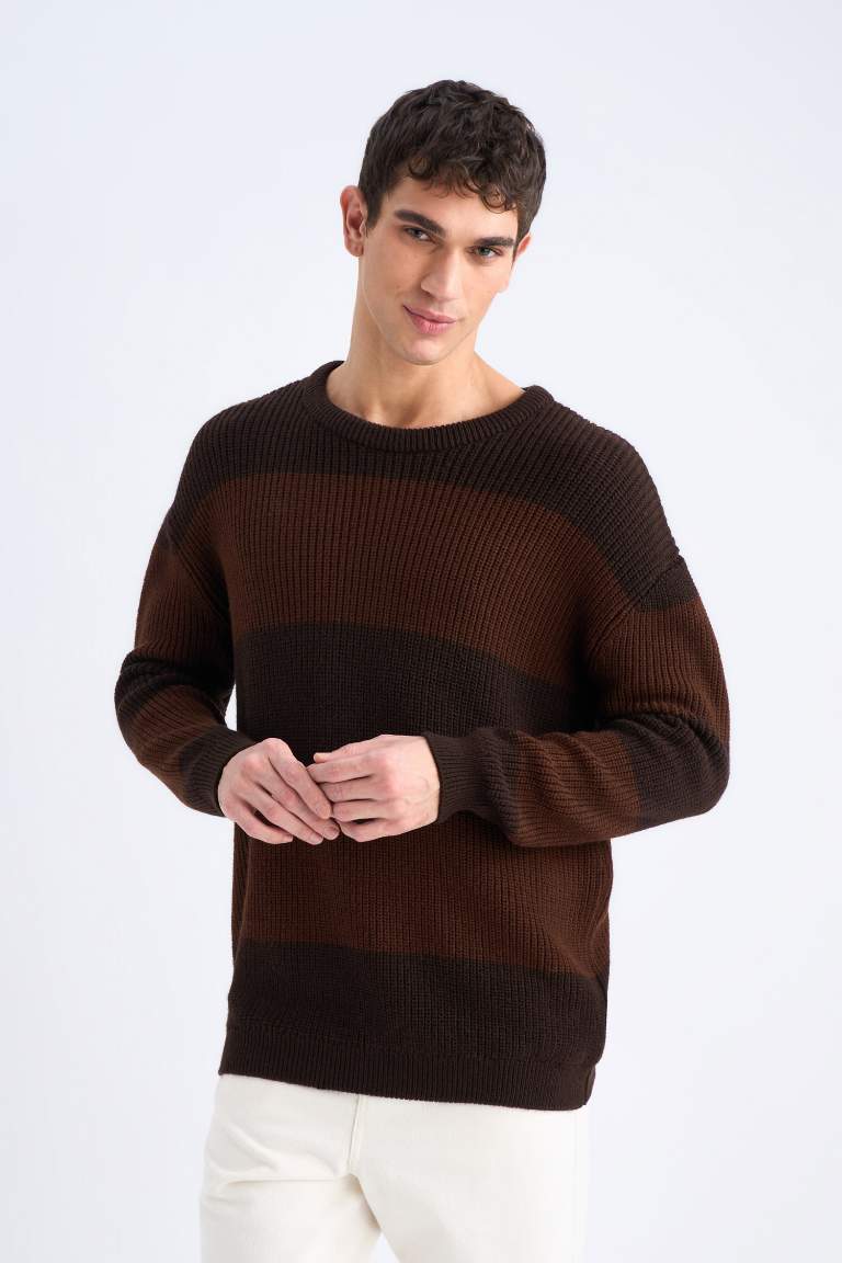 Oversize Fit Crew Neck Knitwear Pullover