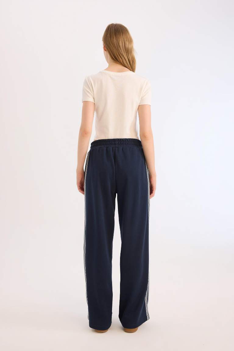 Wide Leg Thick Sweatshirt Fabric Trousers