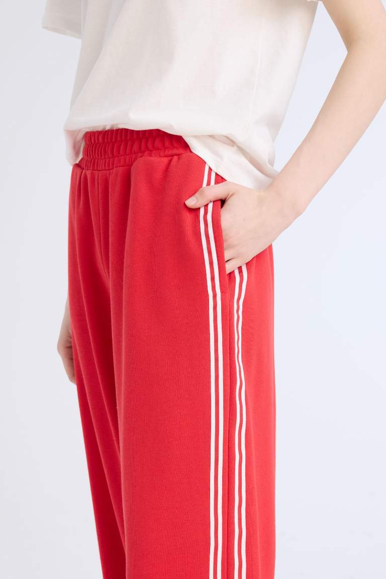 Basic Straight Waist Elastic Wide Leg Sweatpants