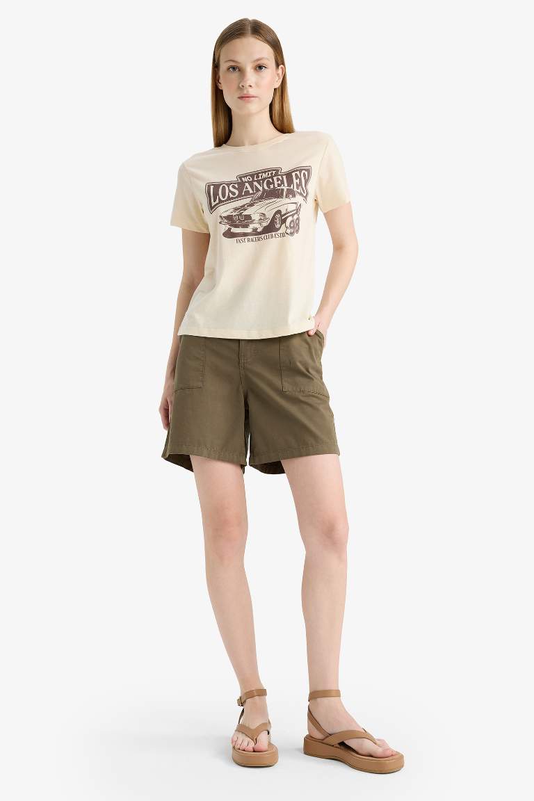 Regular Fit Crew Neck Printed Short Sleeve T-Shirt