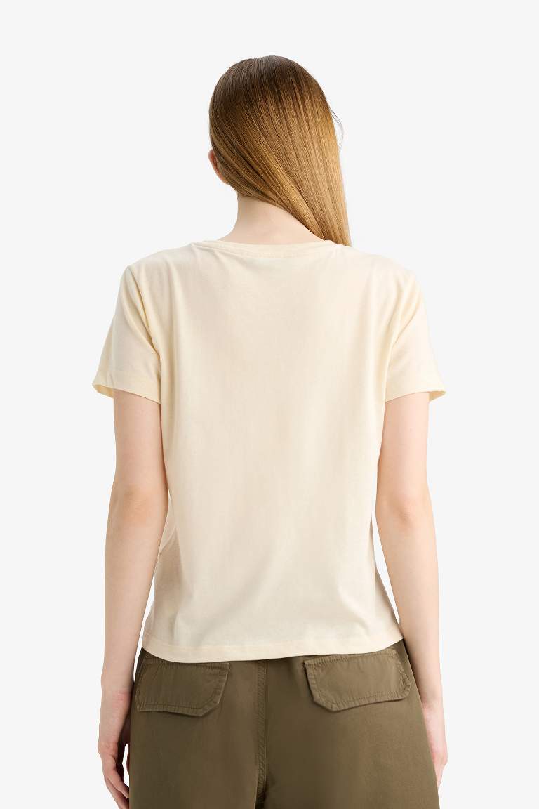 Regular Fit Crew Neck Printed Short Sleeve T-Shirt