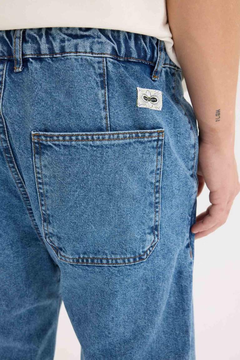 Pantalon Jean droit à taille normale Coupe décontractée