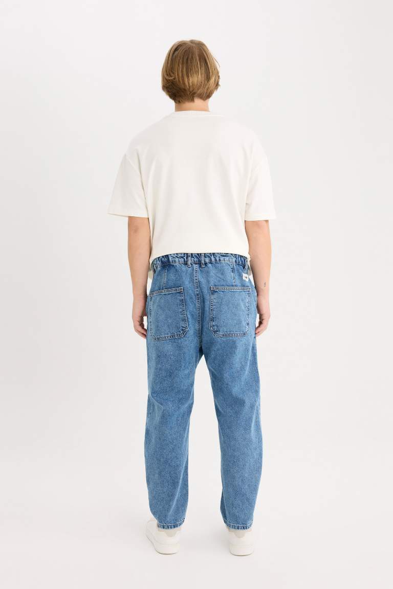 Pantalon Jean droit à taille normale Coupe décontractée