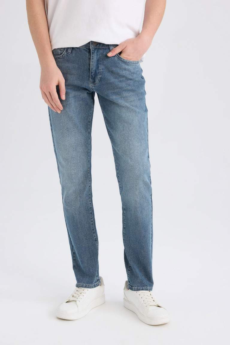 Pedro Slim Fit Dar Kalıp Normal Bel Dar Paça Jean Pantolon