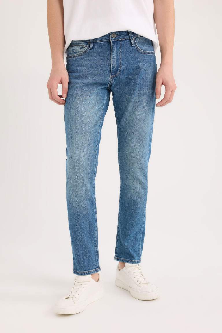 Pedro Slim Fit Dar Kalıp Normal Bel Dar Paça Jean Pantolon