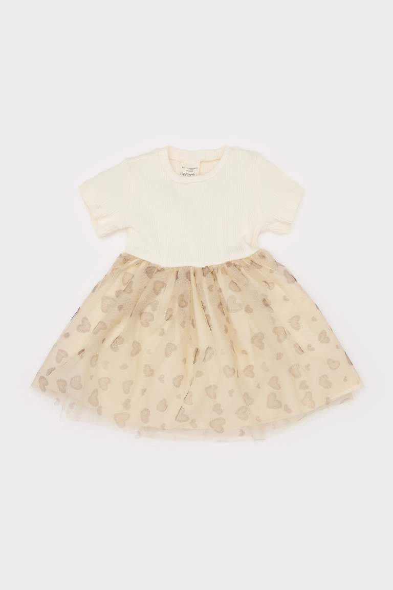 Baby Girl Short Sleeve Corduroy Dress