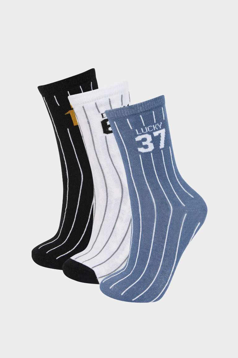 Lot de 3 paires de chaussettes longues en coton pour garçon