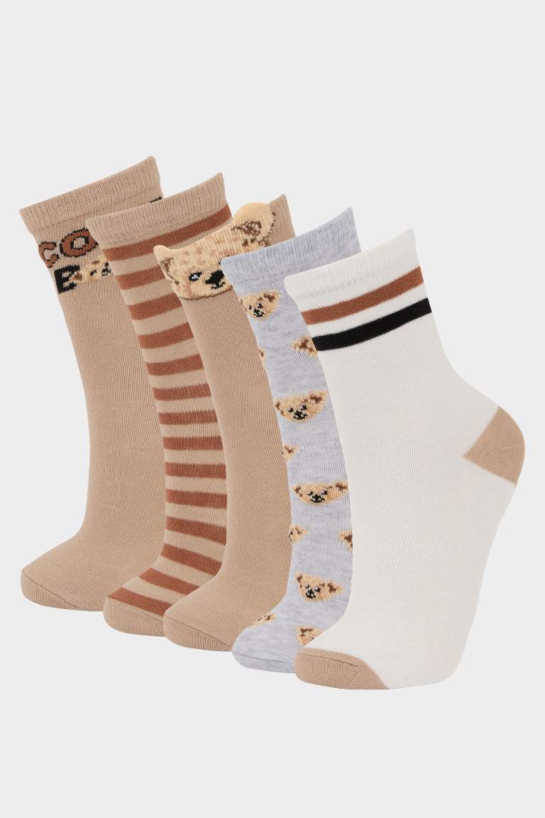 Boy 5 Piece Cotton Long Socks