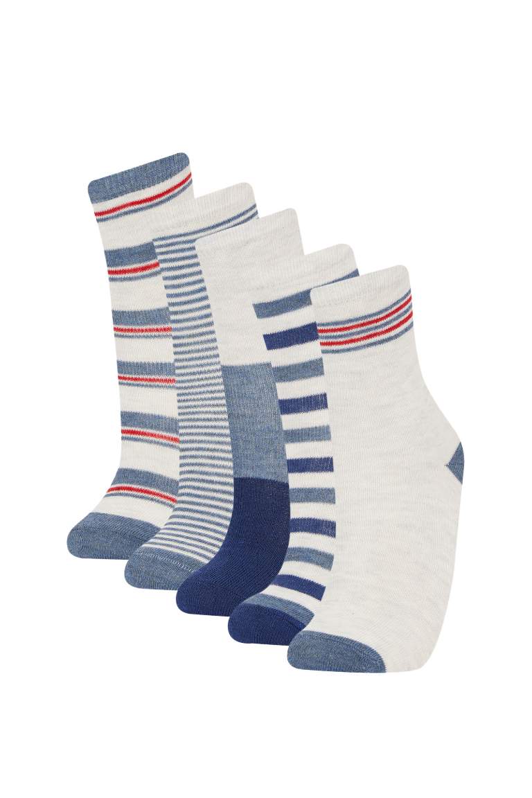 Boy 5 Piece Cotton Long Socks