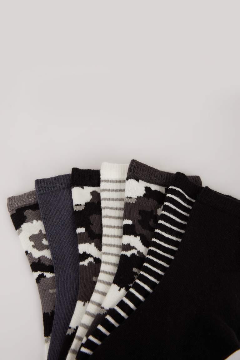 Lot de 7 paires de chaussettes longues en coton pour garçon